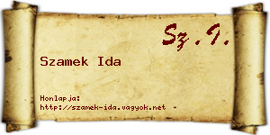 Szamek Ida névjegykártya